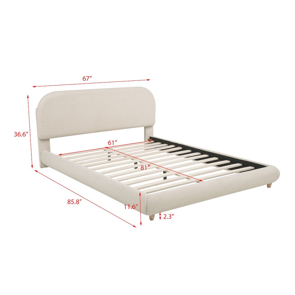 Cteris Queen Fleece Bed, Cream. Picture 8