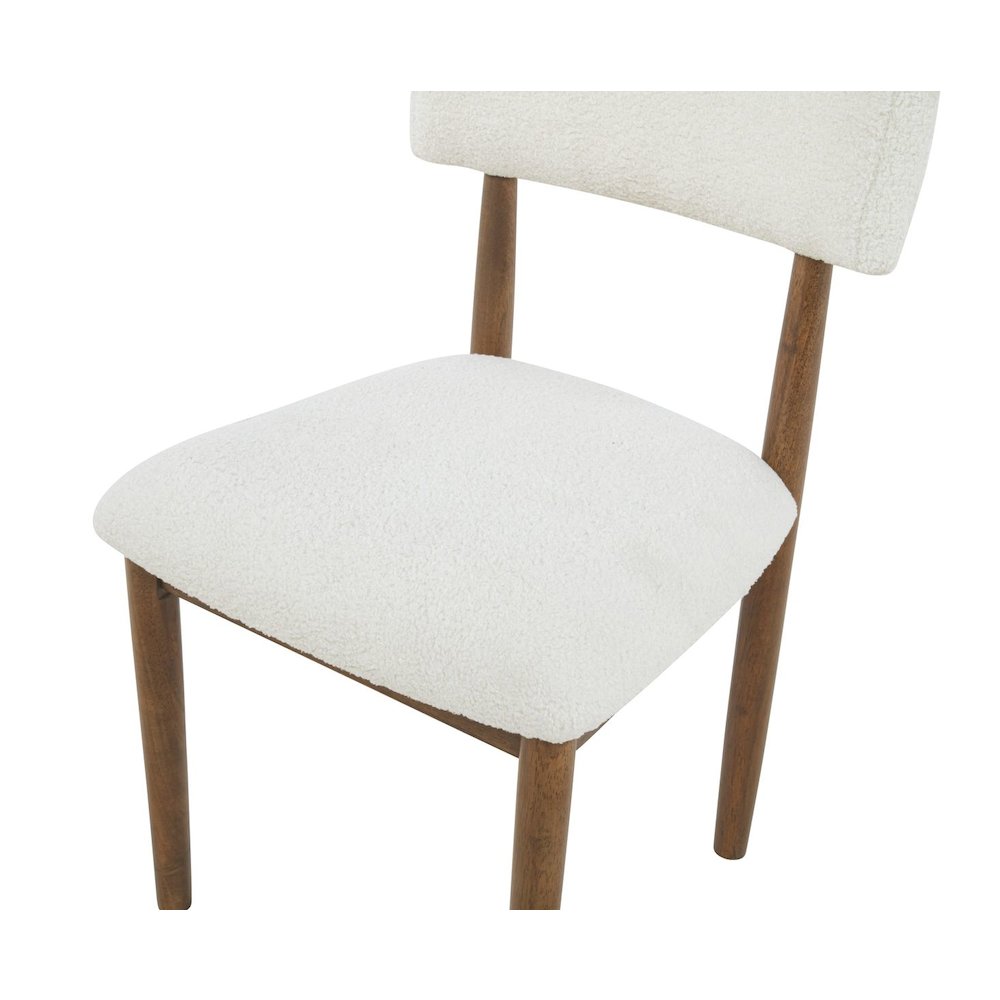 Yvetta Mid Century Modern Dining Chairs, Set of 2, White/Light Oak. Picture 3