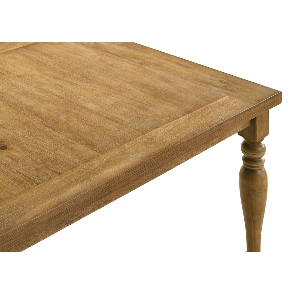 Transitional Rectangle Dining Table with Spindle-Style Legs, Antique Natural Oak. Picture 2