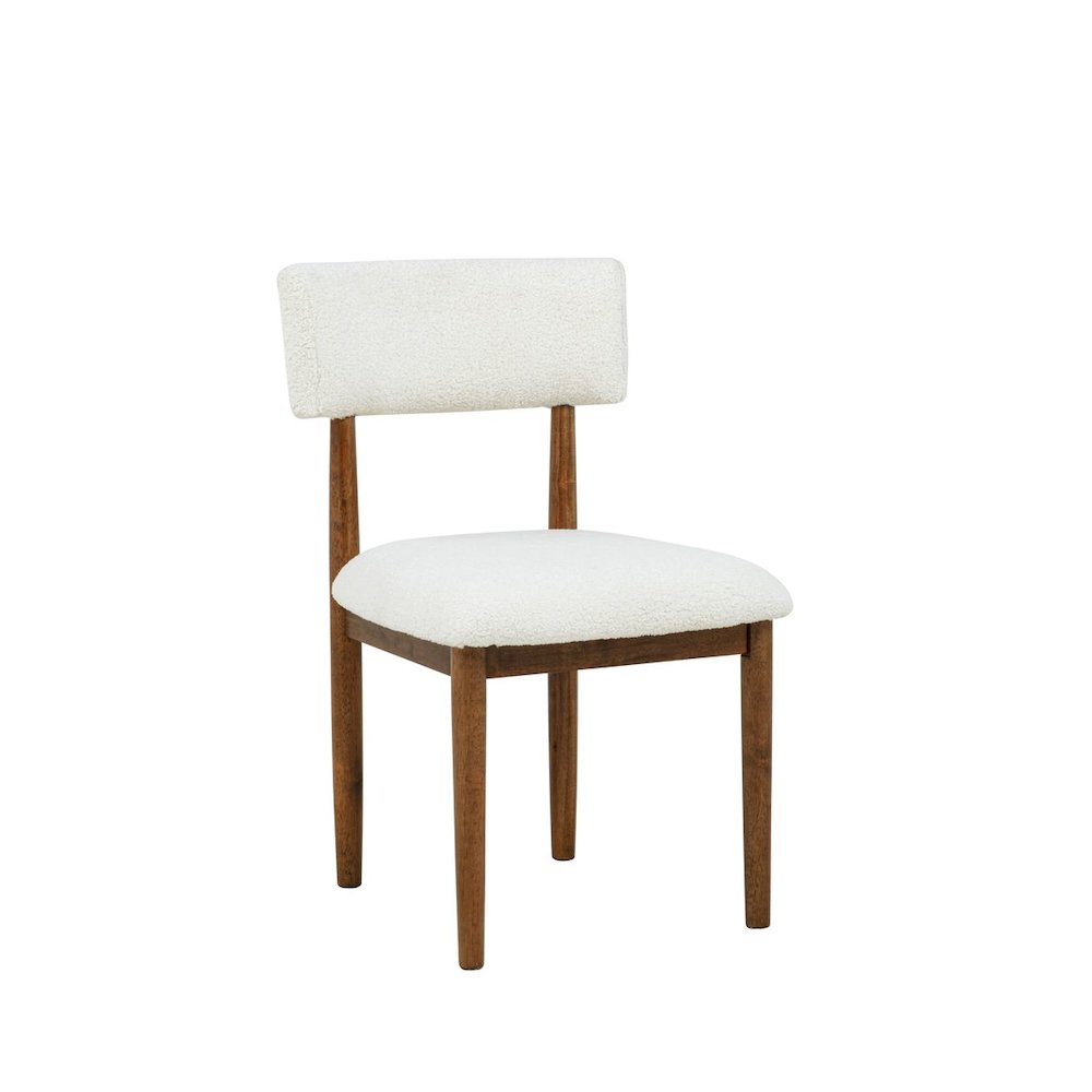 Yvetta Mid Century Modern Dining Chairs, Set of 2, White/Light Oak. Picture 2