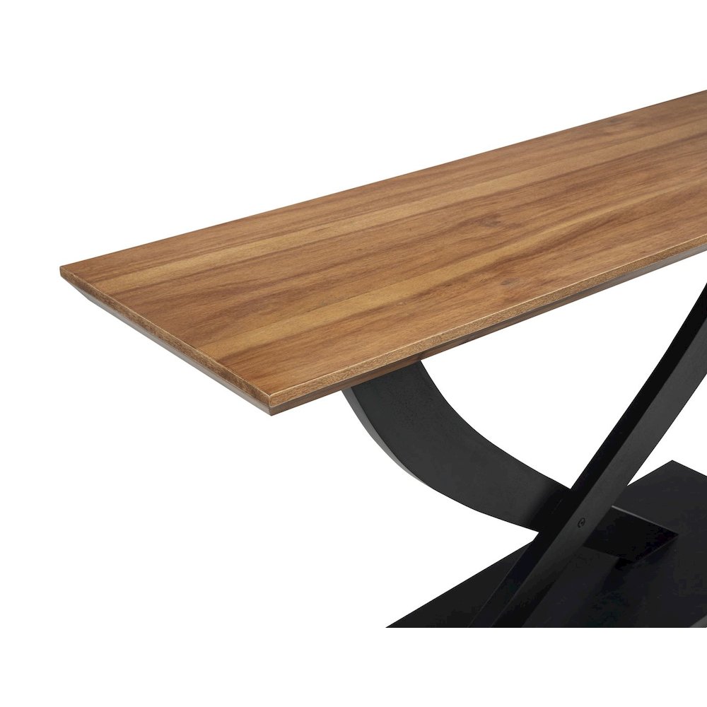 Danport Rectangle Transtional Console Table with Wood Top, Natural/Espresso. Picture 2