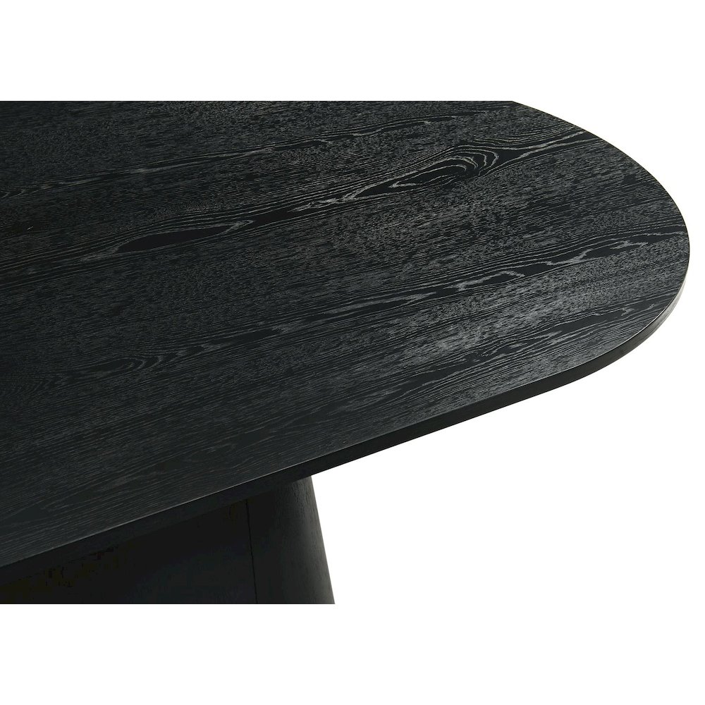 Terra Transitional Oval Dining Table with Pedestal Base, Ebony Black. Picture 2