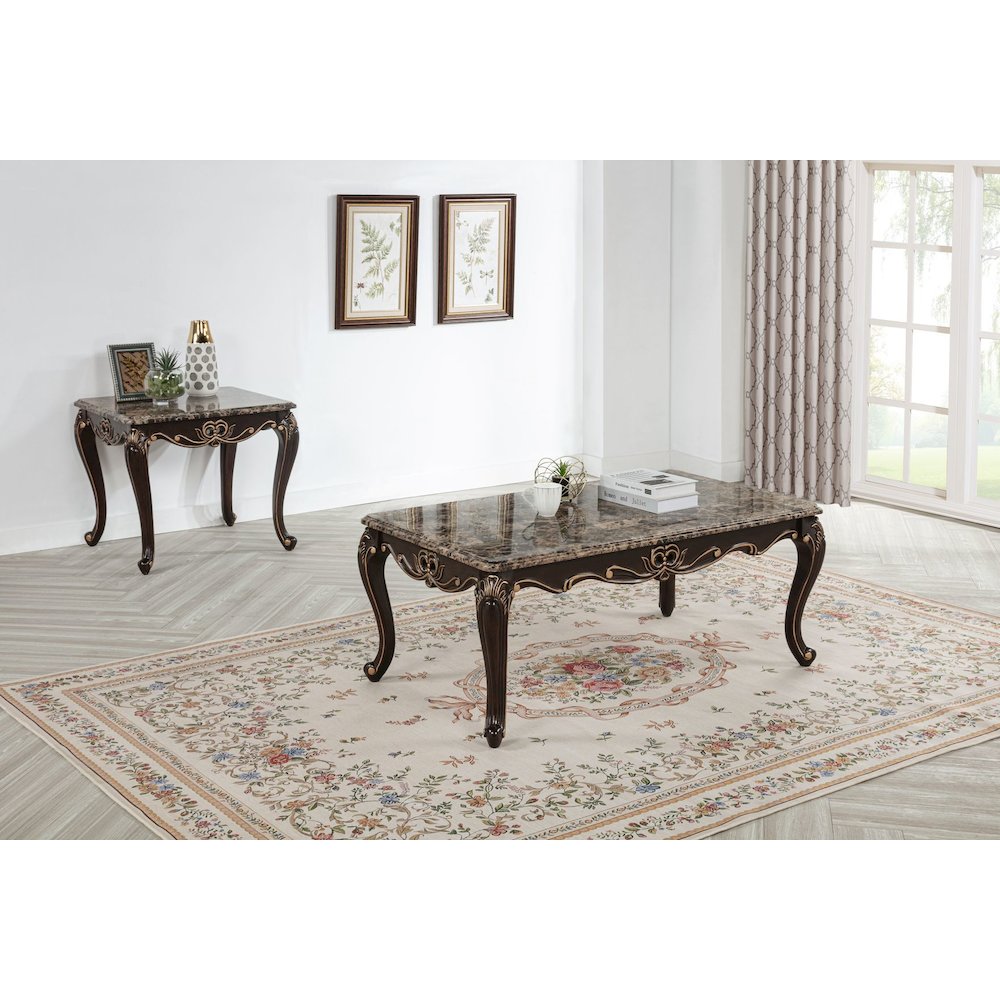 Tlerra Traditional End Table, Brown Espresso. Picture 4