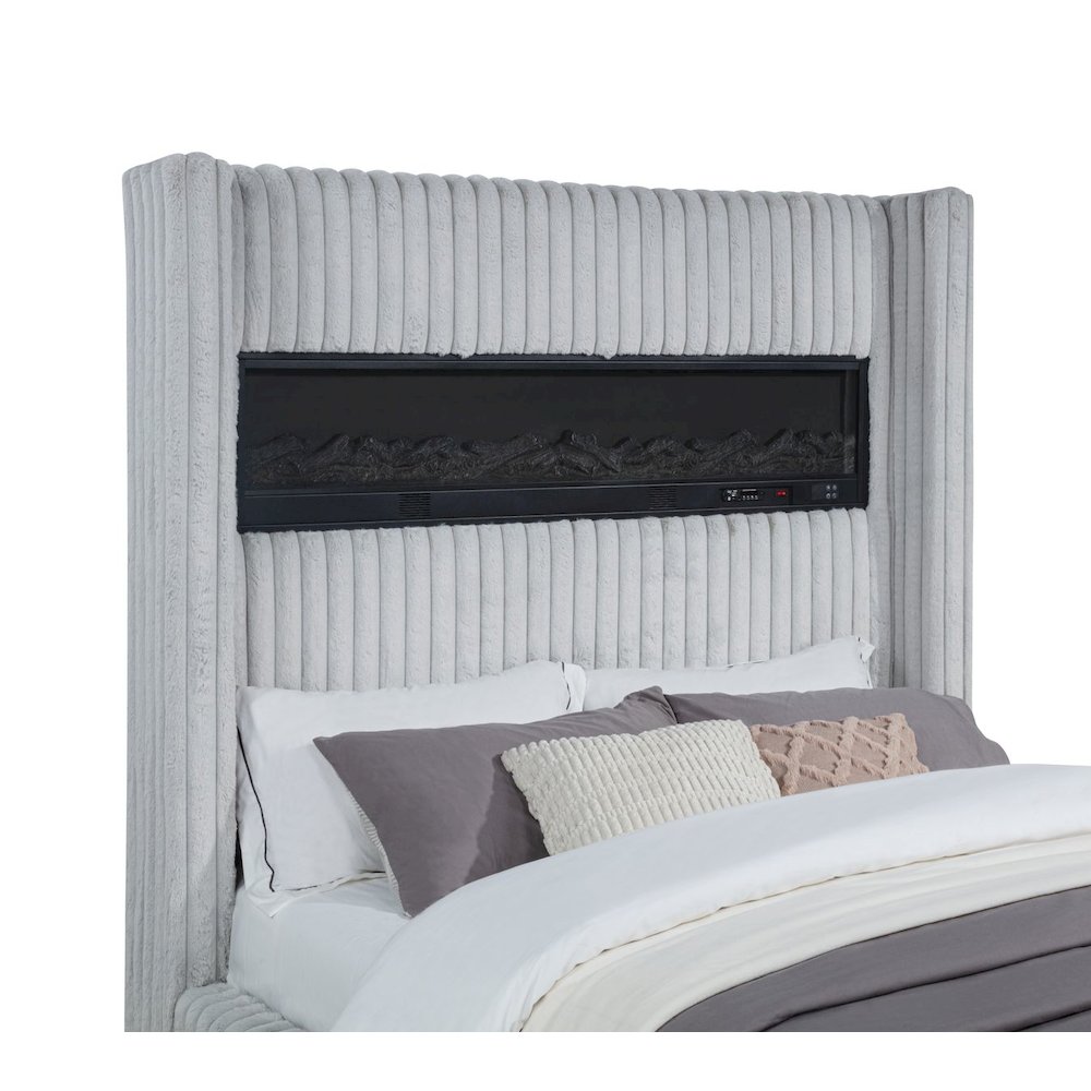 Uphoria Rabbit Velvet Eastern King Bed, Smoke White. Picture 4