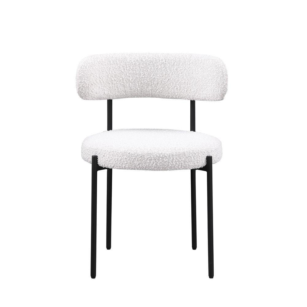 Drexel Boucle Fabric Cream Dining Chairs (Set of 2). Picture 2