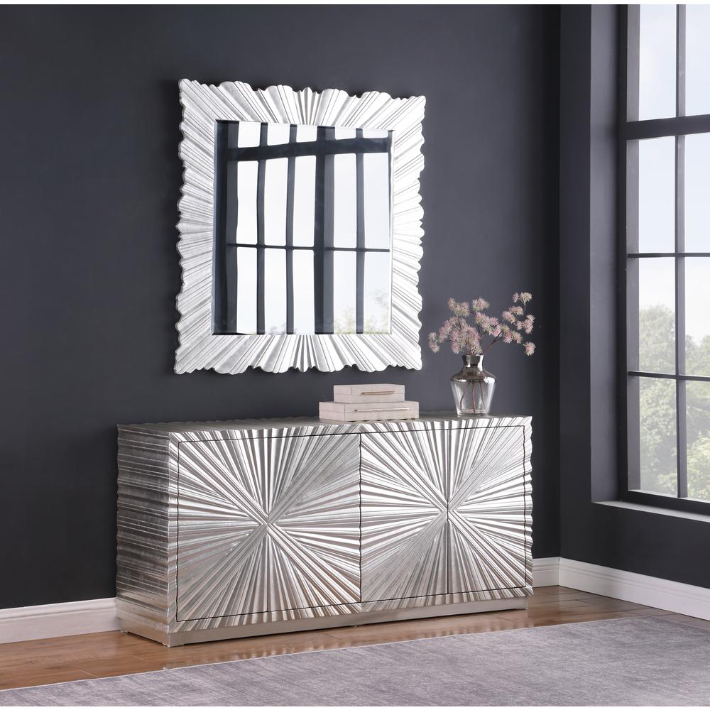 Lacy Metallic Silver Sheen Sideboard. Picture 2
