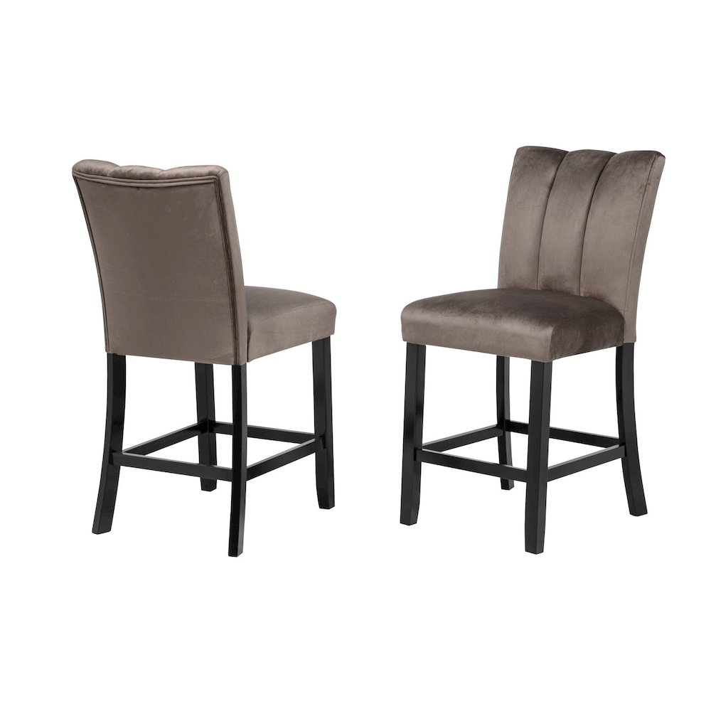 Sheridan Velvet Counter Height Chairs, Set of 2, Cedar Brown. Picture 1