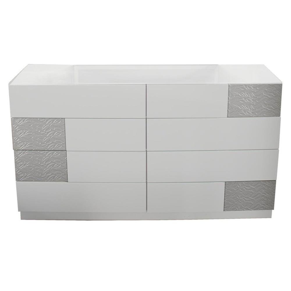 Naple Modern Dresser in Gray/Silver. Picture 1