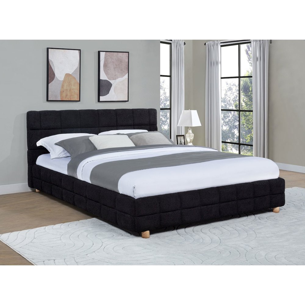 Ctalon Queen Fleece Bed, Black. Picture 2