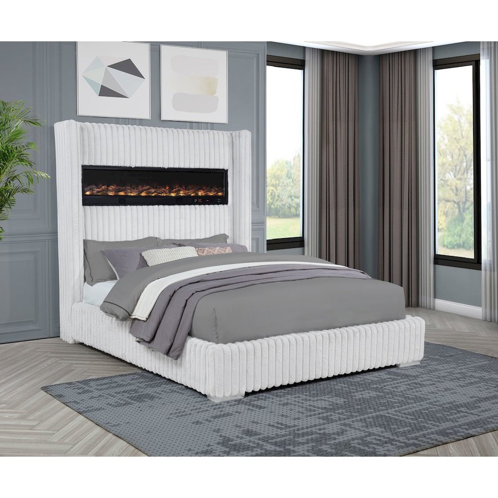 Uphoria Rabbit Velvet Eastern King Bed, Cream. Picture 1