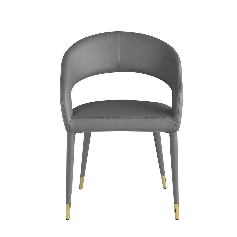 Jacques Faux Leather Gray Dining Chairs (Set of 2). Picture 2
