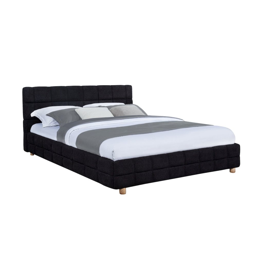 Ctalon Queen Fleece Bed, Black. Picture 1
