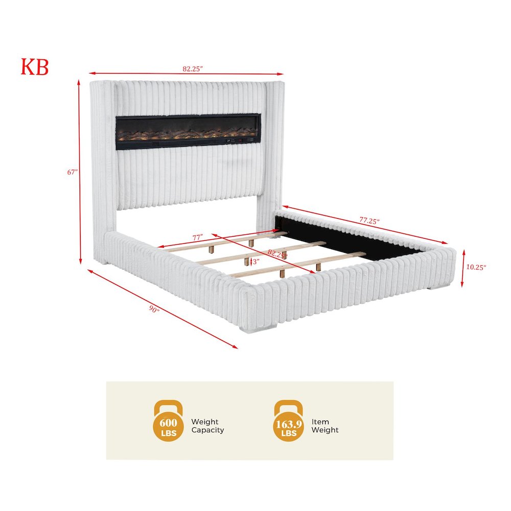 Uphoria Rabbit Velvet Eastern King Bed, Cream. Picture 7
