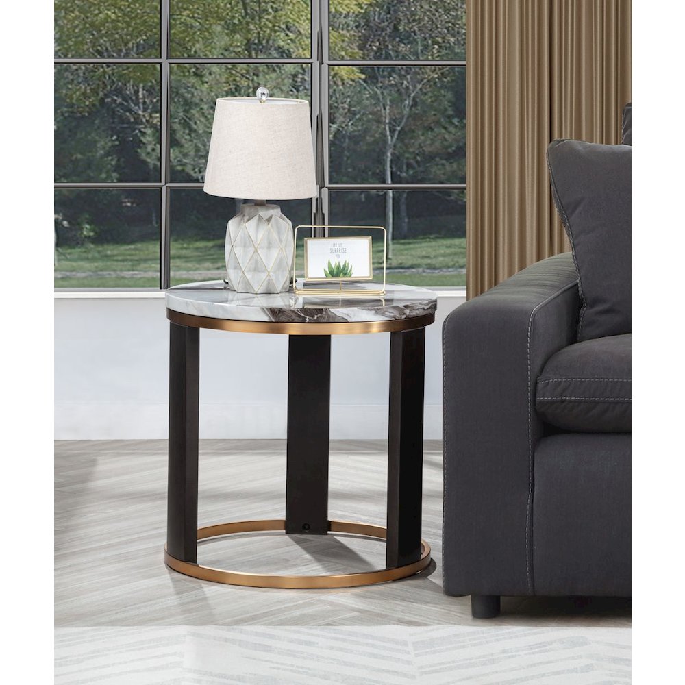 Tvano End Table , Icelandic Ivory. Picture 2