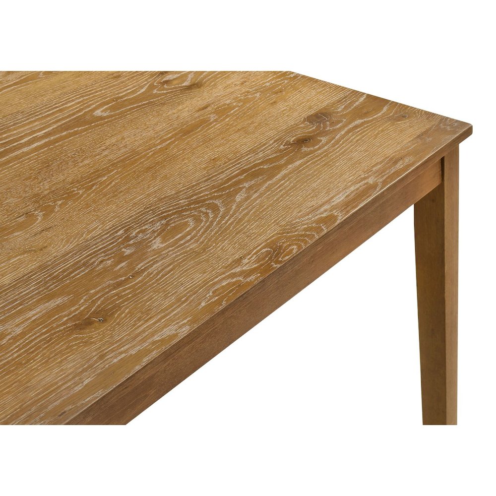 Solana 5-Piece Transitional Rectangle Dining Set in 1 Box, Antique Natural Oak. Picture 3