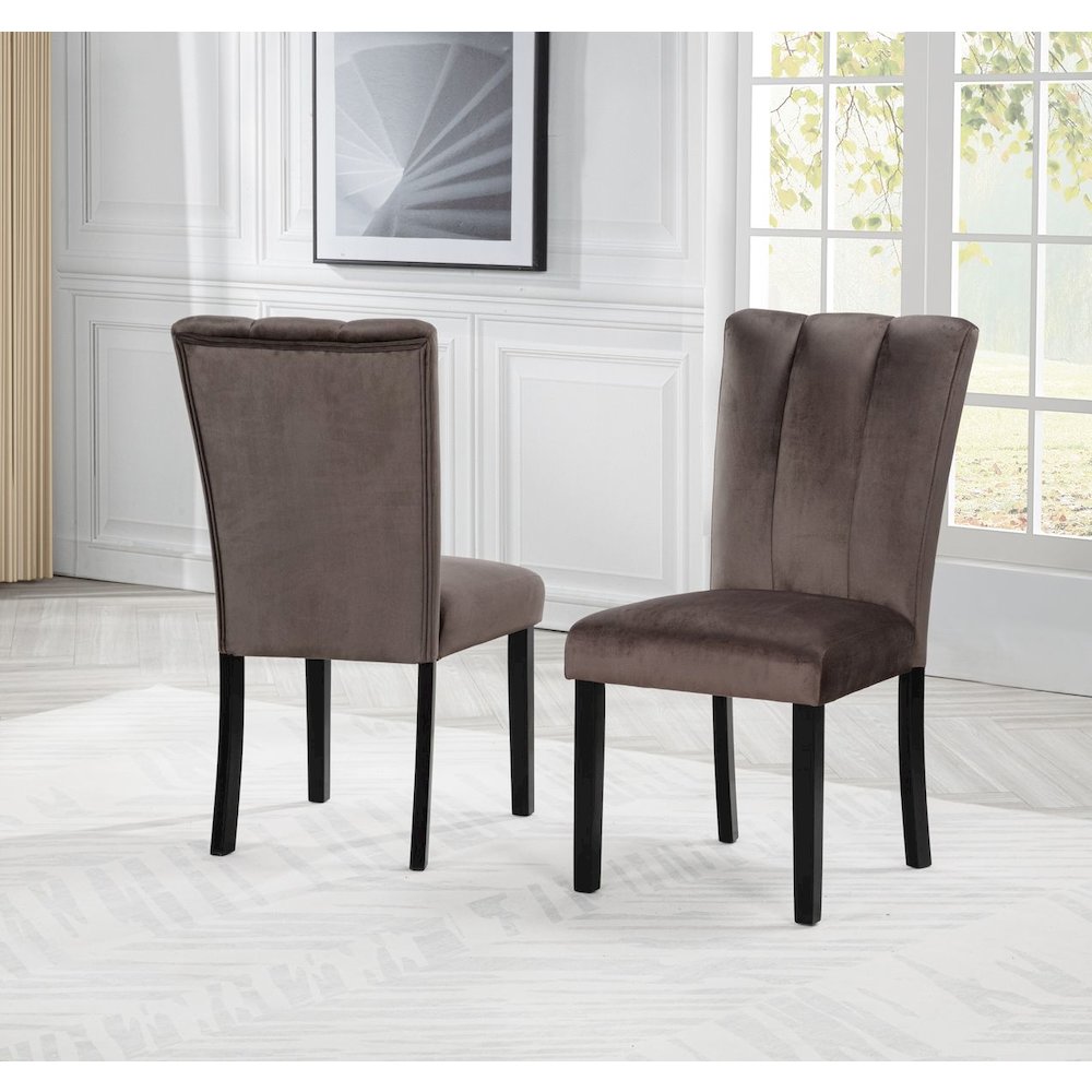 Sheridan Velvet Dining Chairs, Set of 2, Cedar Brown. Picture 6