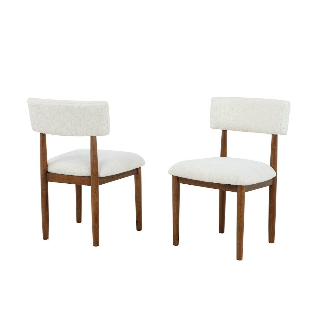 Yvetta Mid Century Modern Dining Chairs, Set of 2, White/Light Oak. Picture 1