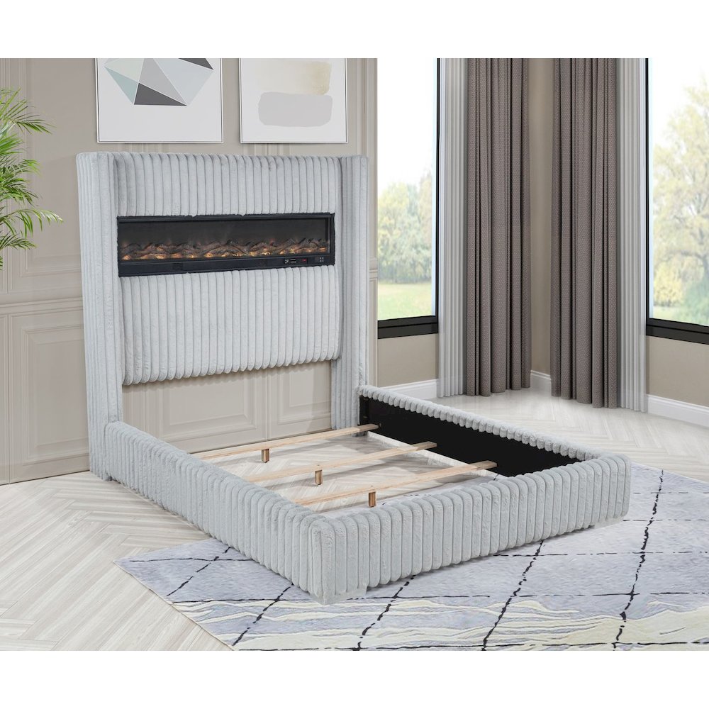 Uphoria Rabbit Velvet Eastern King Bed, Smoke White. Picture 3