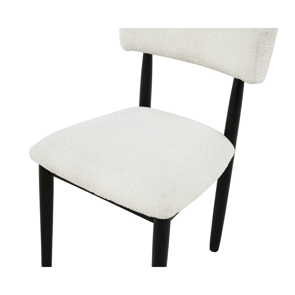 Yvetta Mid Century Modern Dining Chairs, Set of 2, White/Black. Picture 3