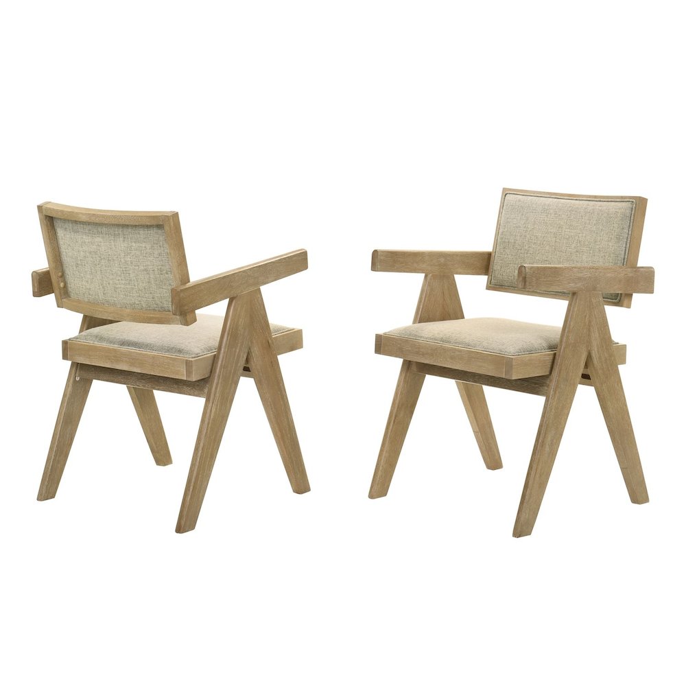 Malibu Transitional Upholstered Dining Chairs, Set of 2, Kepler Driftwood. Picture 1