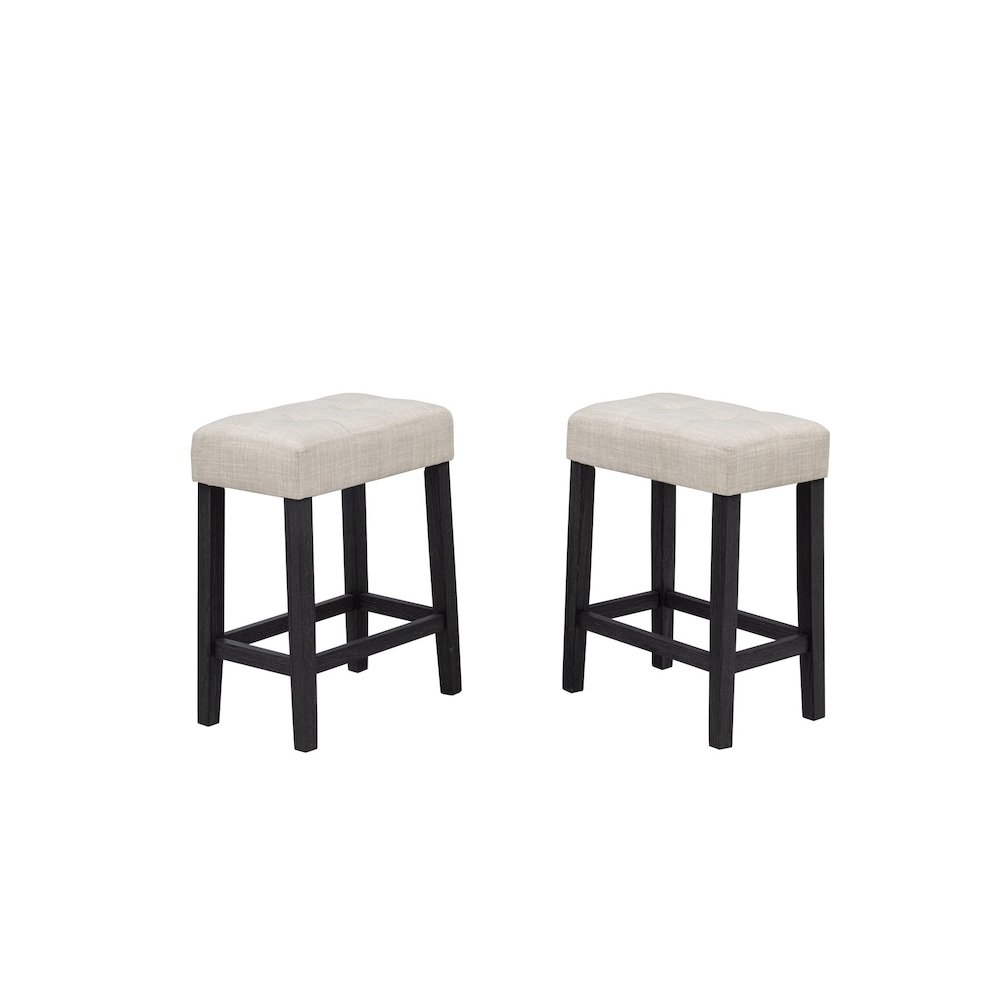 Caden Upholstered Counter Height Stools, Beige/Black Charcoal. Picture 1
