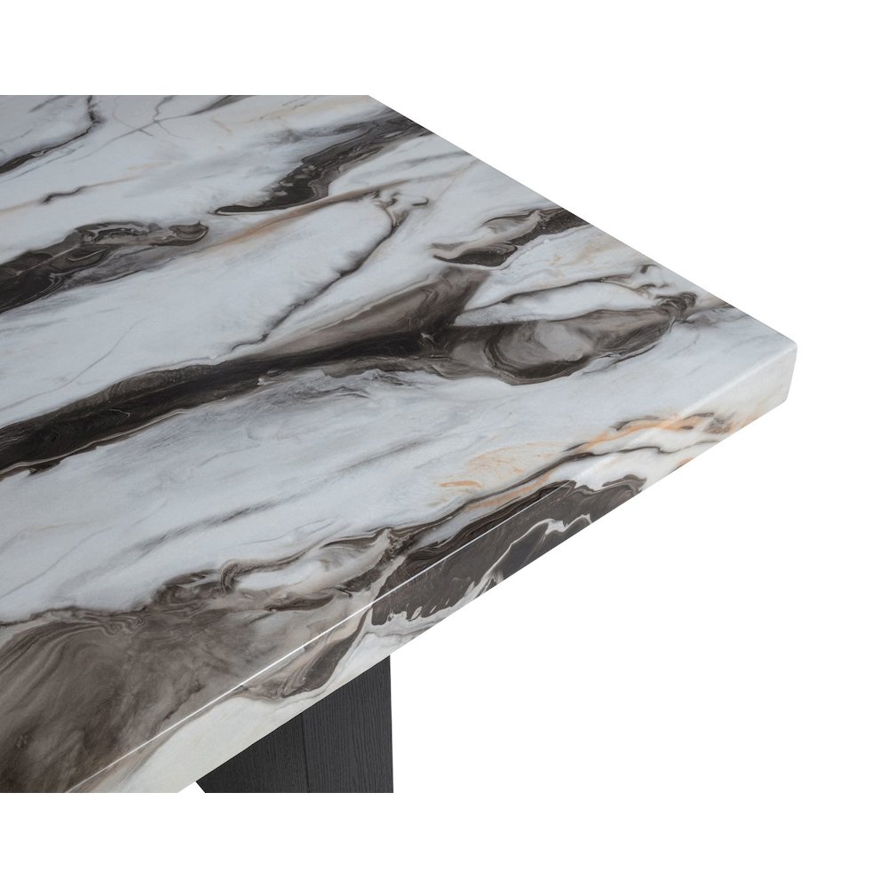 Sheridan Rectangle Charcoal Lava Top Dining Table, Black. Picture 2