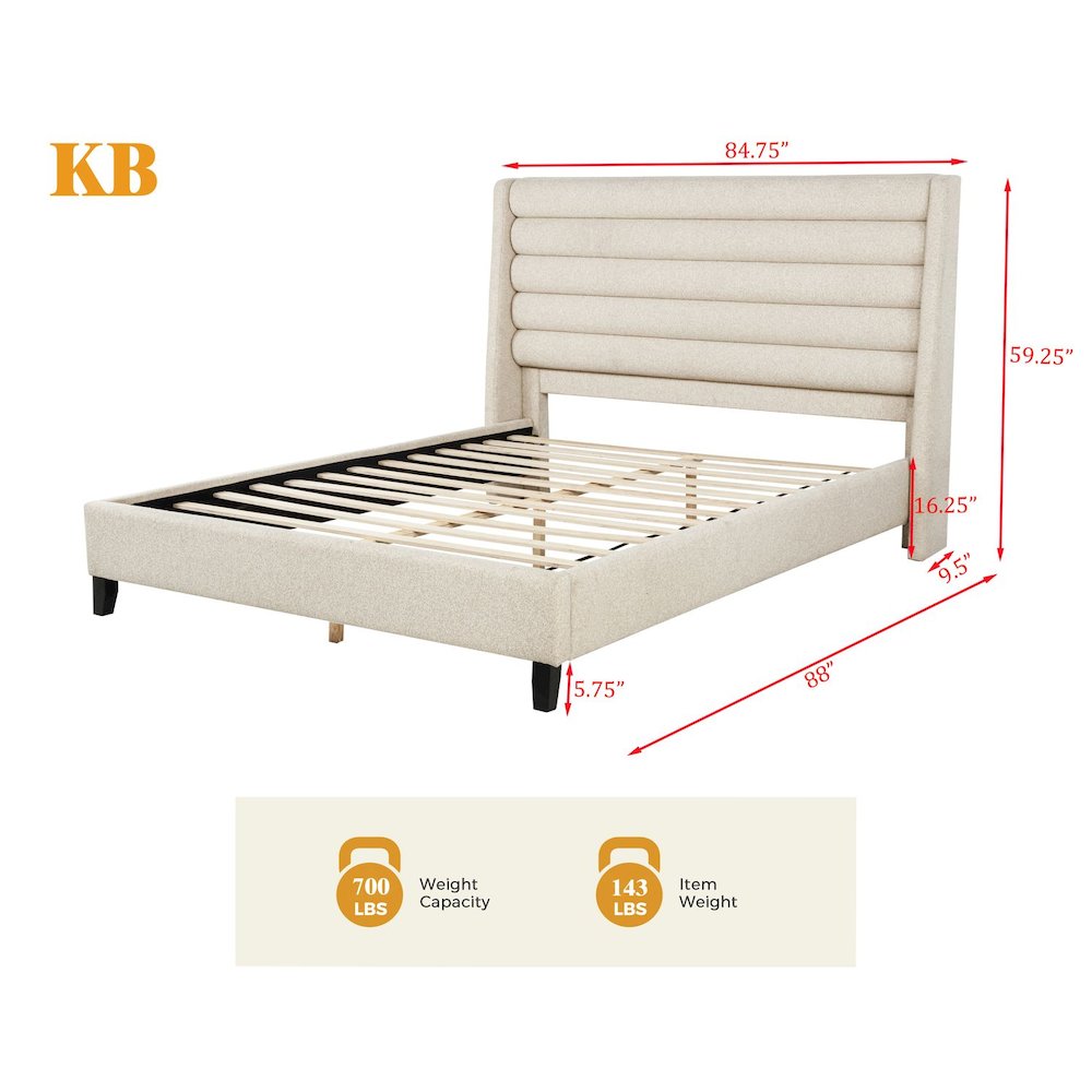 Tleraé Eastern King Bed, Oat. Picture 6