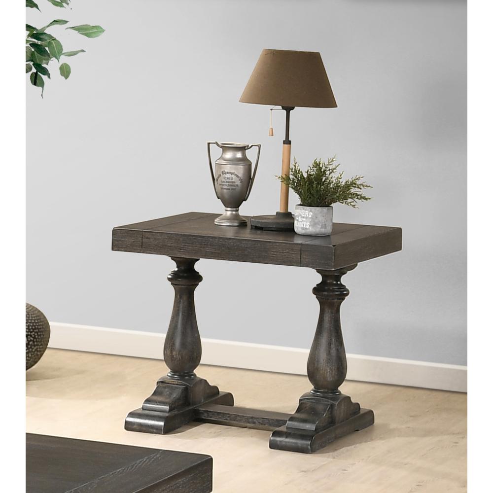 Best Master Furniture Amy 27" Transitional Wood End Table in Dove Gray. Picture 2