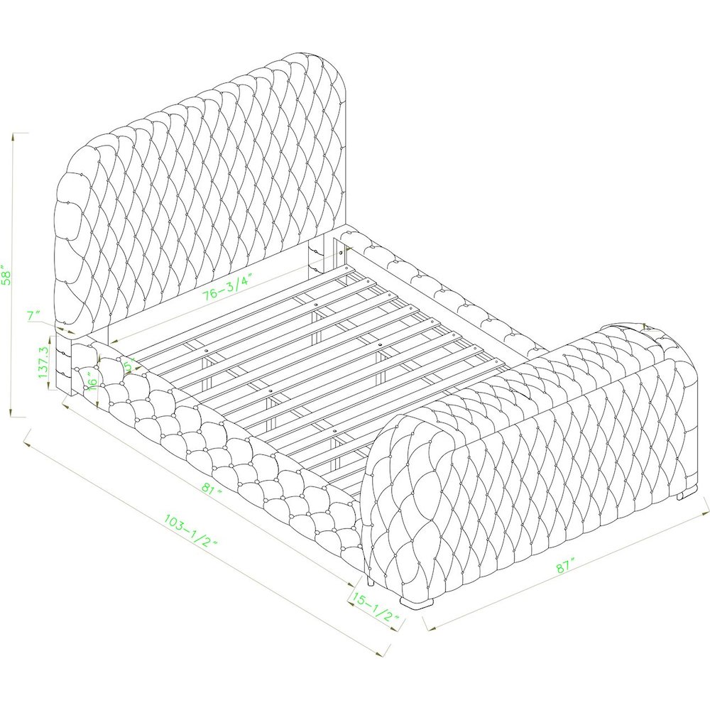Upholstered Velvet Bed Frame with TV Stand & Fireplace, Eastern King, Black. Picture 8