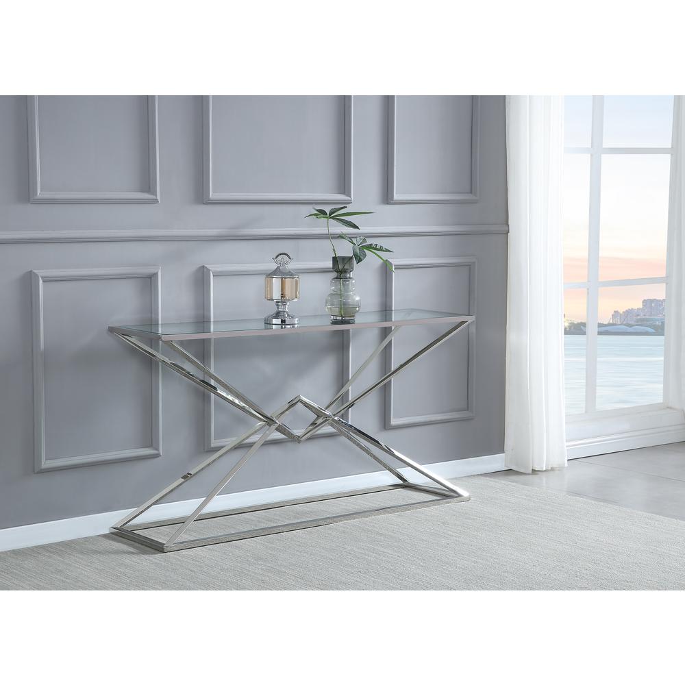 Emerson Silver Glass Console Table. Picture 2