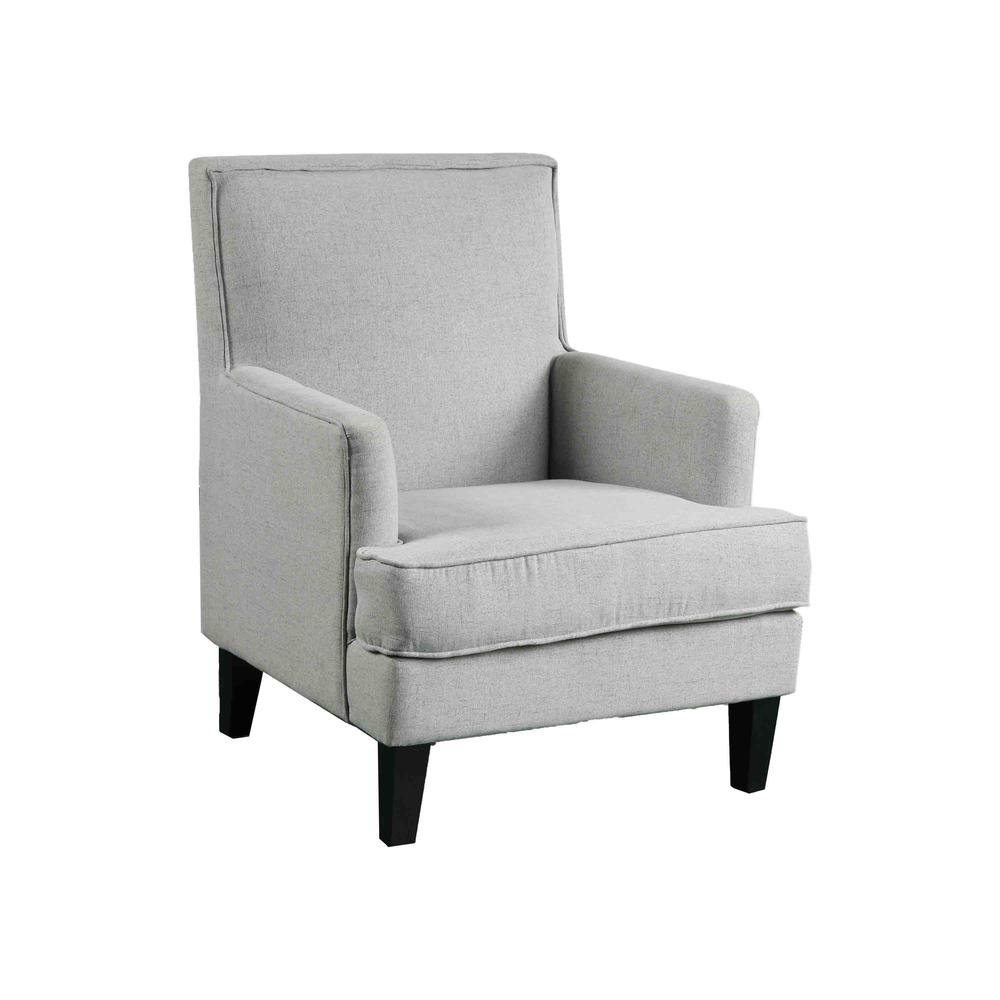 Best Master Furniture Saladin 30" Transitional Fabric Arm Chair in Light Gray. Picture 1