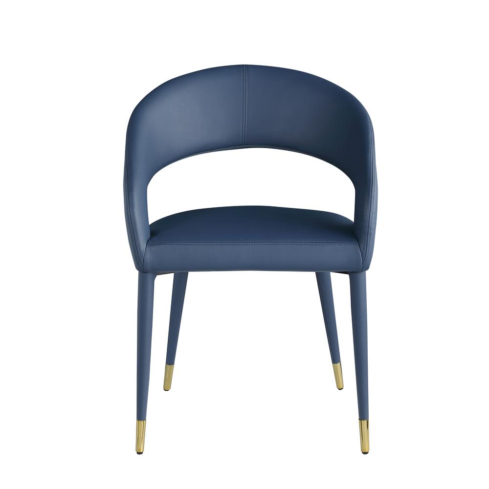 Jacques Faux Leather Navy Dining Chairs (Set of 2). Picture 2