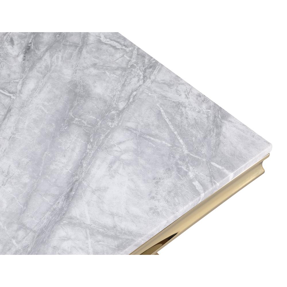 Ivane Stone Marble Laminate Gold Coffee Table. Picture 1