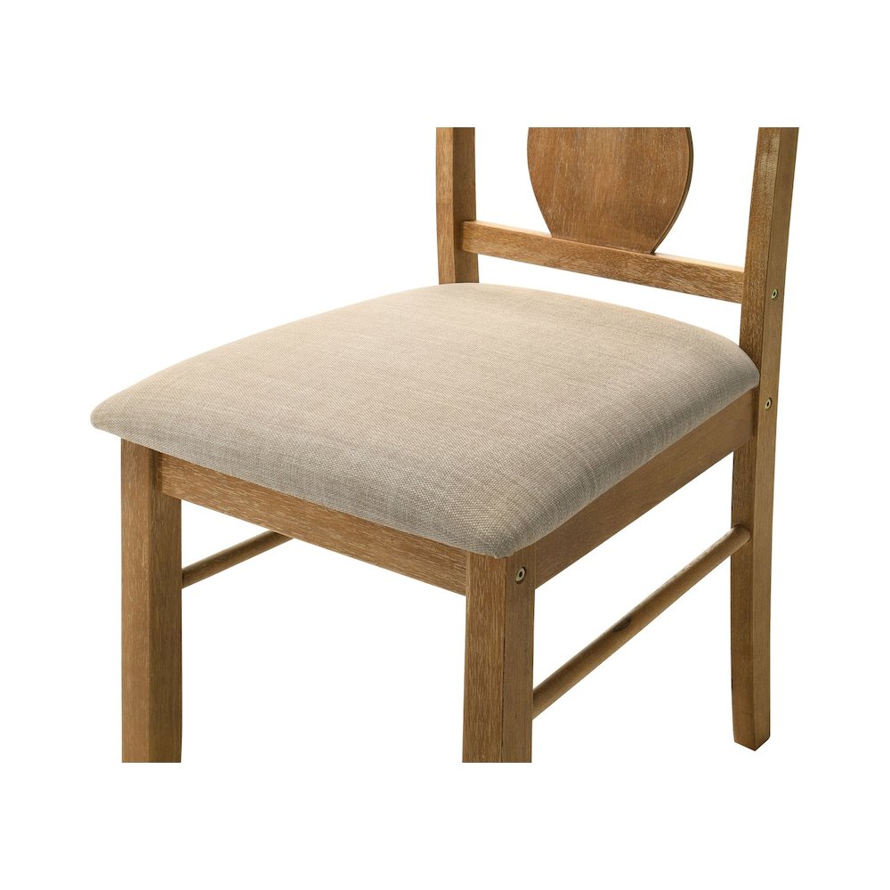 Solana 5-Piece Transitional Rectangle Dining Set in 1 Box, Antique Natural Oak. Picture 5