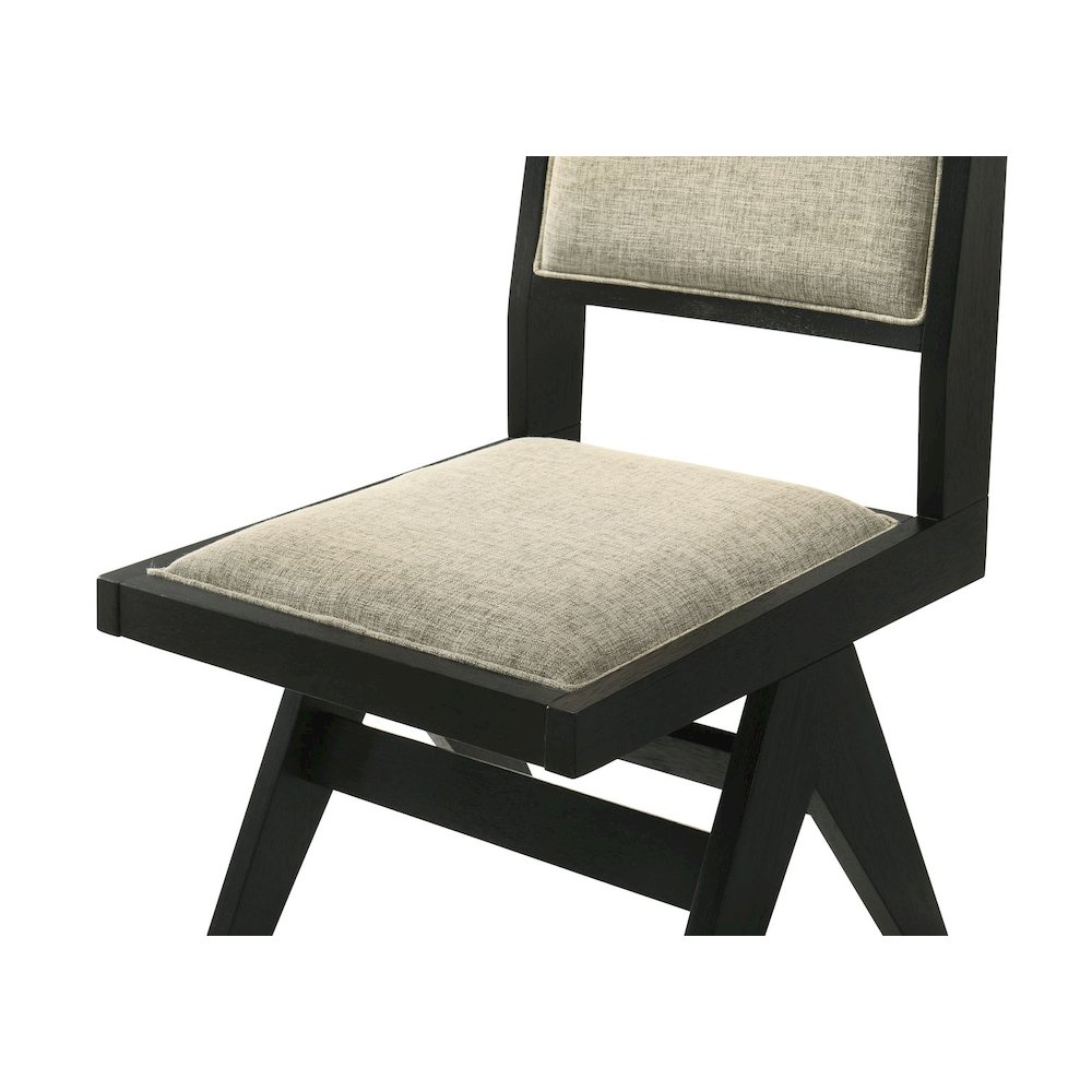 Manhattan Transitional Upholstered Dining Chairs, Set of 2, Ebony Black. Picture 3