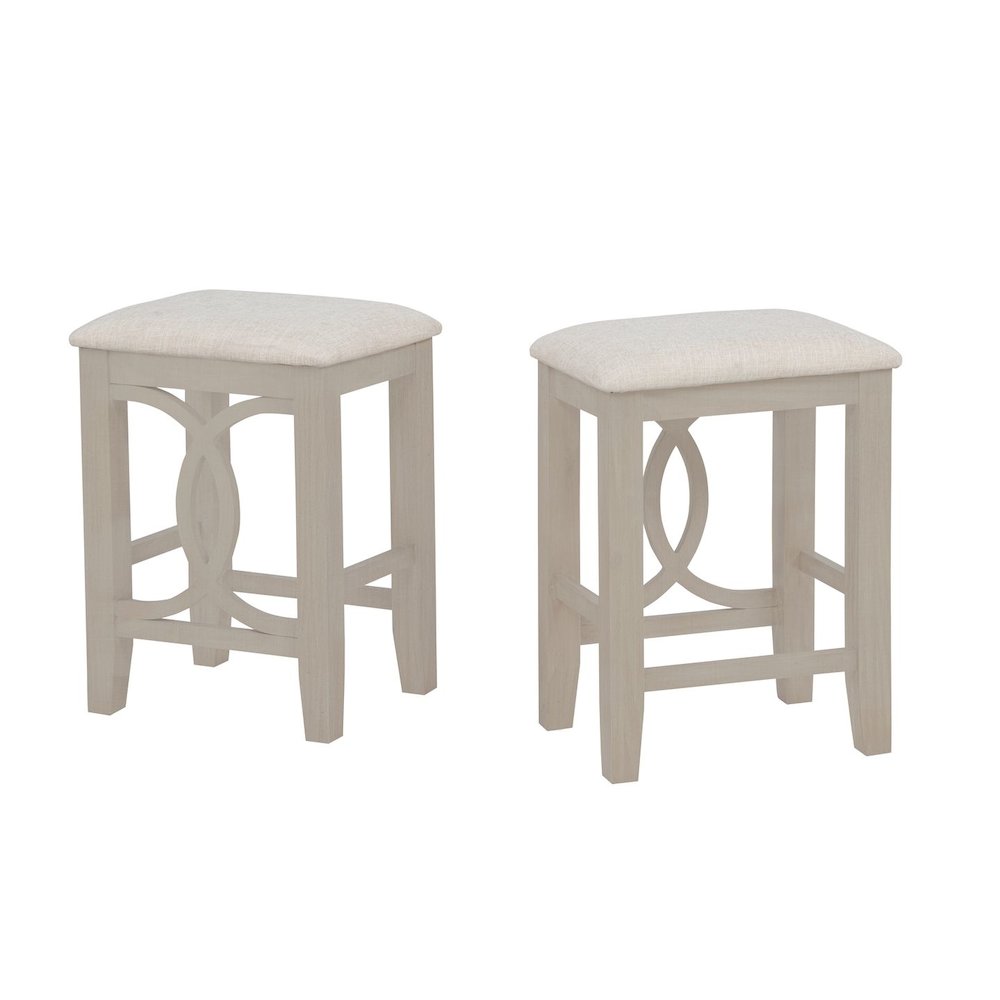 Dappelle 3-Piece Pub Dining Set with USB-A & USB-C Ports in 1 Box, Antique White. Picture 4