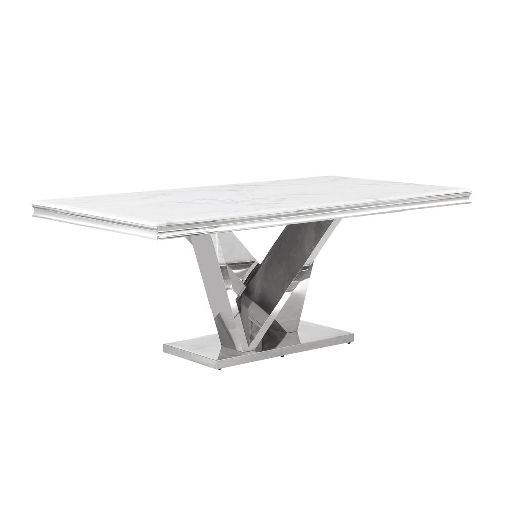 Blythe Grey with Silver 5-Piece Rectangle Dining Set. Picture 2