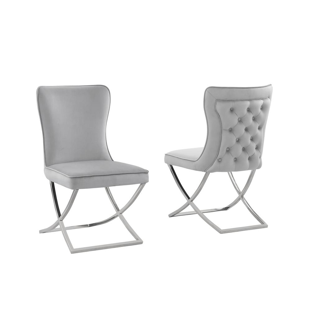 Blythe Grey with Silver 5-Piece Rectangle Dining Set. Picture 4