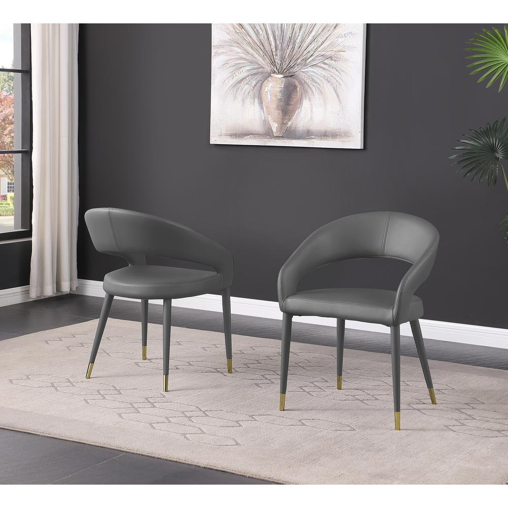 Jacques Faux Leather Gray Dining Chairs (Set of 2). Picture 3