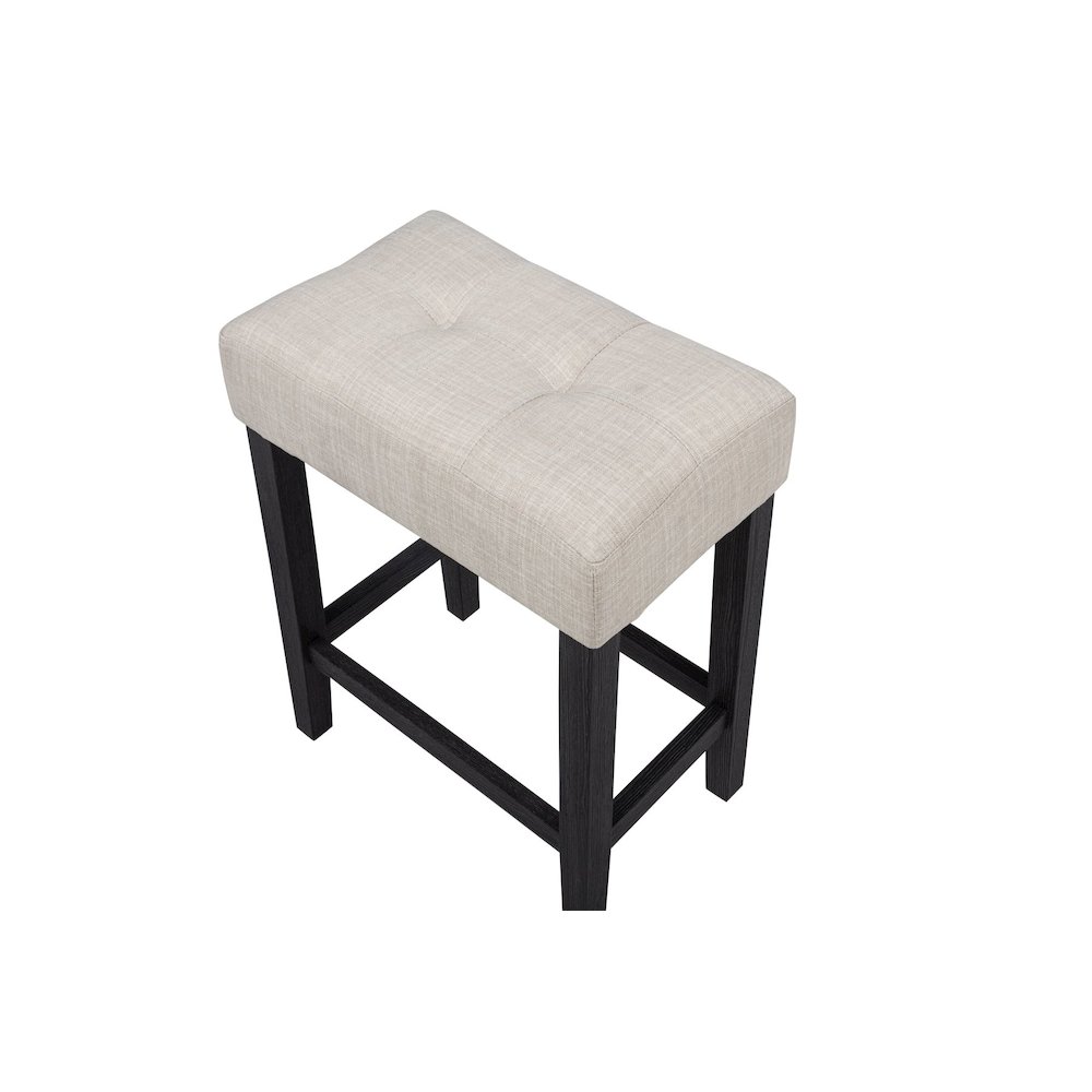 Caden Upholstered Counter Height Stools, Beige/Black Charcoal. Picture 3