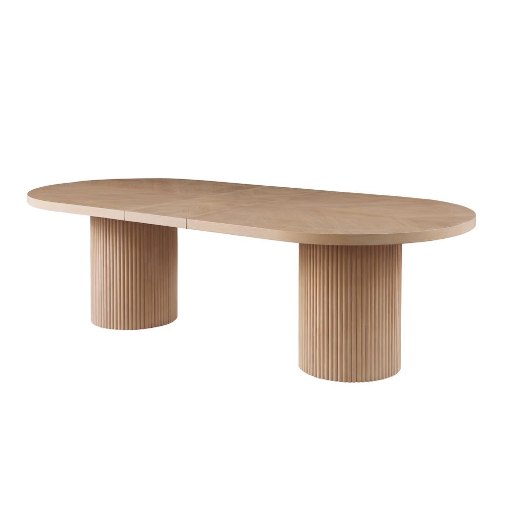 Cato Light Oak Oval Dining Table. Picture 1