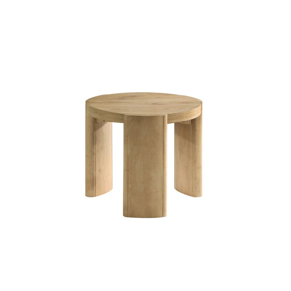 Bristol Mid-Century Round End Table, Kepler Driftwood. Picture 1