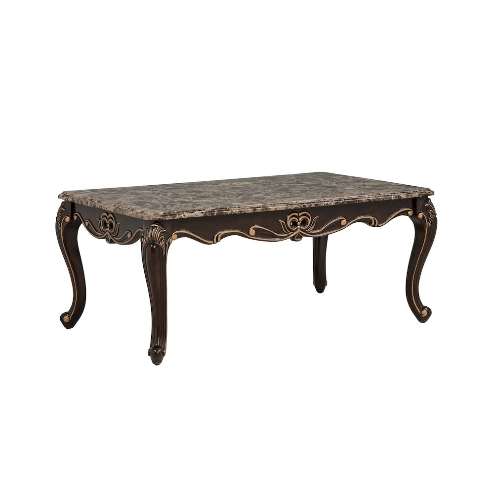 Tlerra Traditional Coffee Table, Brown Espresso. Picture 1
