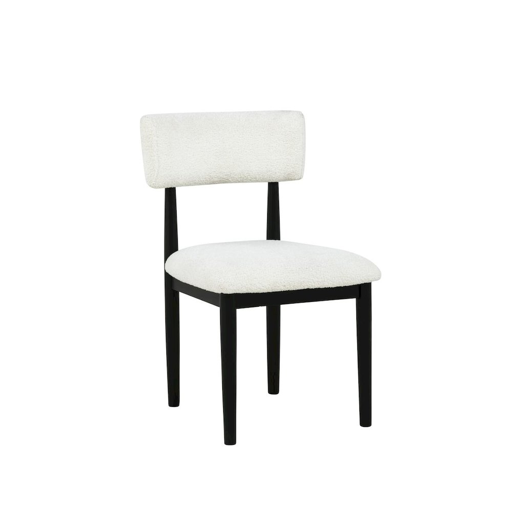 Yvetta Mid Century Modern Dining Chairs, Set of 2, White/Black. Picture 2