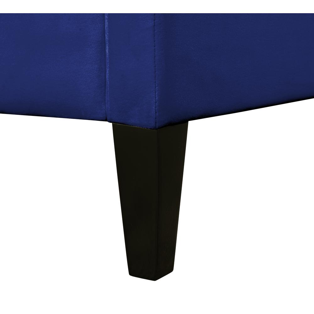 Best Master Bellanova Navy Blue Tufted Velvet Queen Platform Bed. Picture 1
