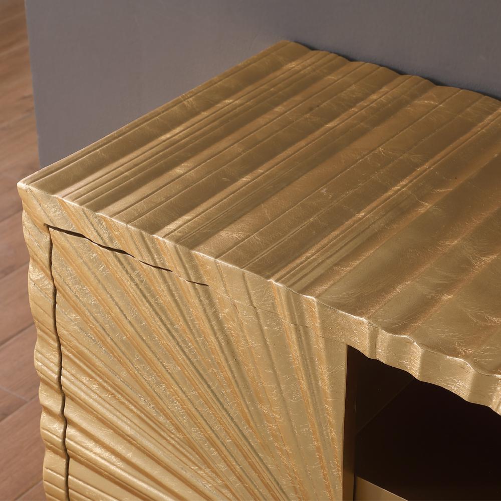 Tamzen Electric Fireplace in Gold. Picture 7