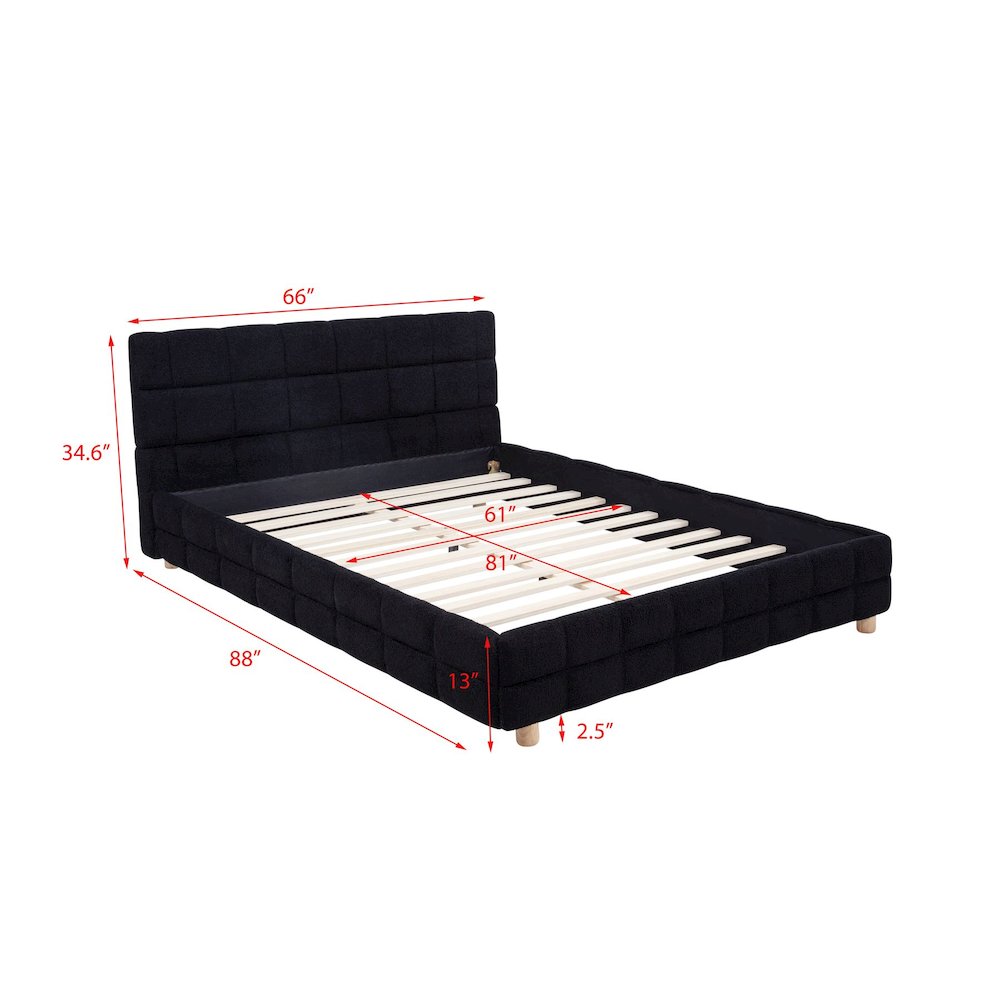 Ctalon Queen Fleece Bed, Black. Picture 8