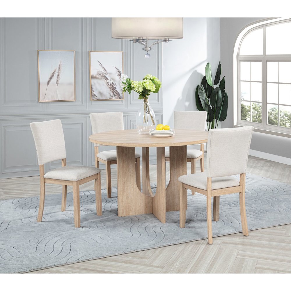 Camden Round Dining Table, Light Oak. Picture 7