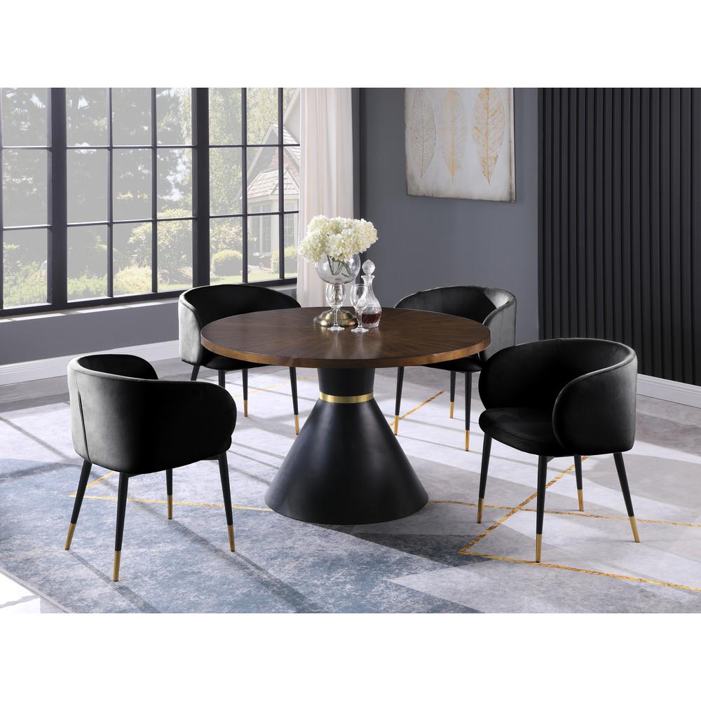 Hemingway 5-piece Round Dinette Set in Black Velvet. Picture 1