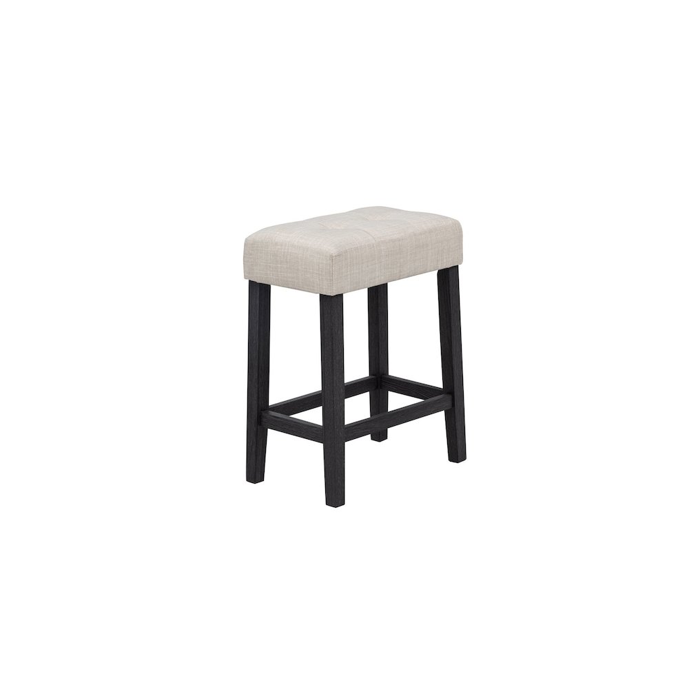 Caden Upholstered Counter Height Stools, Beige/Black Charcoal. Picture 2